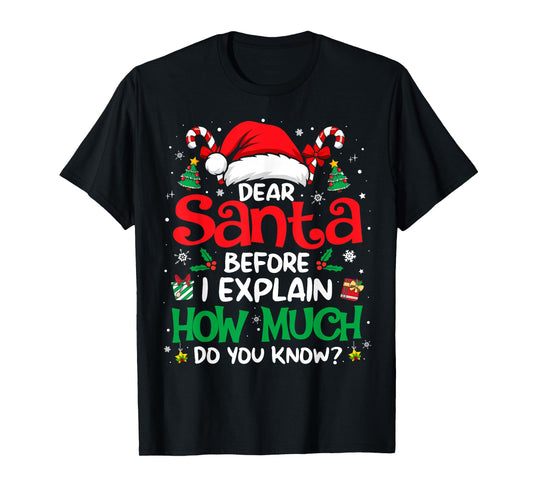 Dear Santa I Can Explain Funny Christmas Men Women Kids T-Shirt