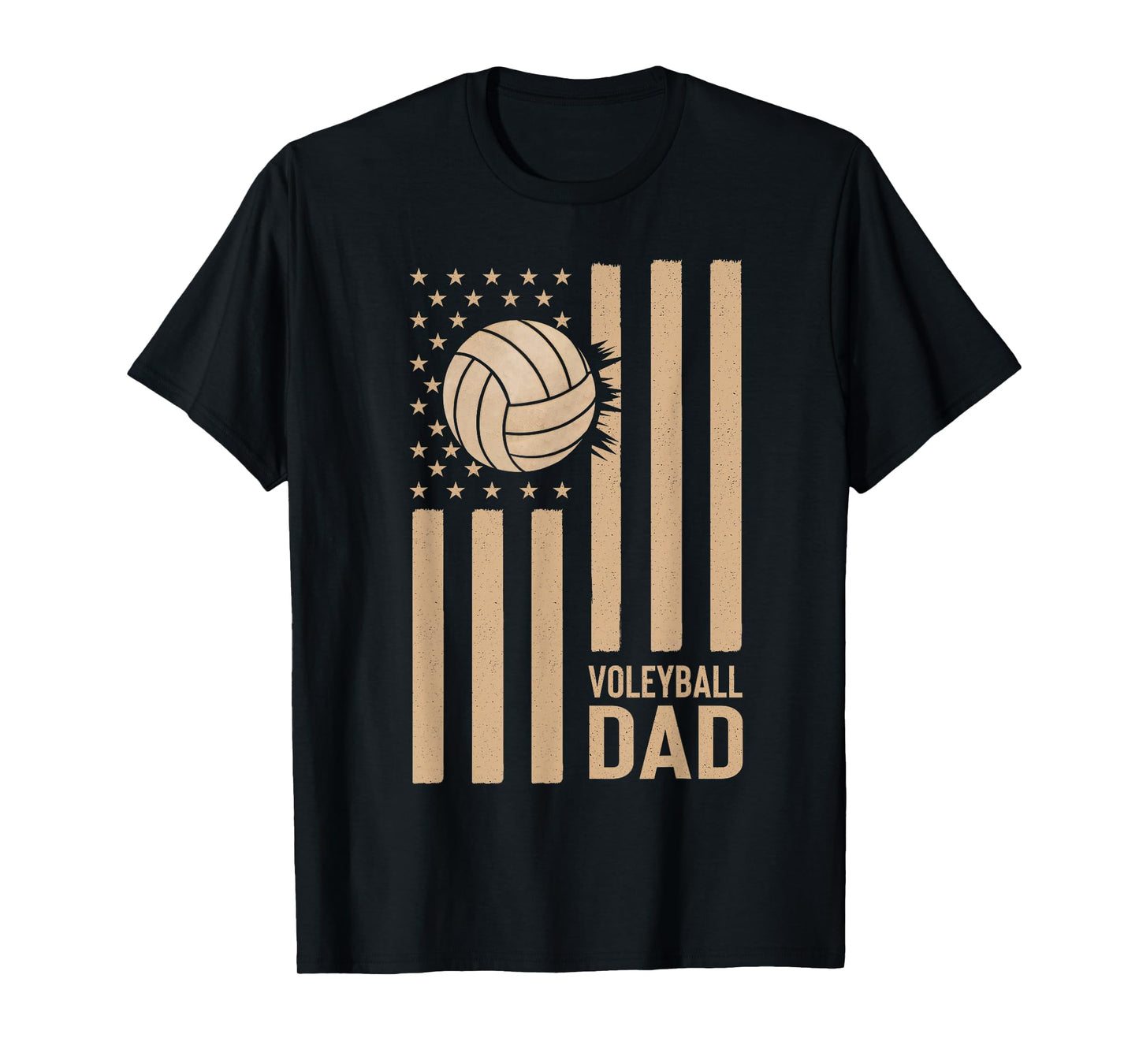 Vintage Volleyball Dad USA Flag Retro Fathers Day Daddy Men T-Shirt
