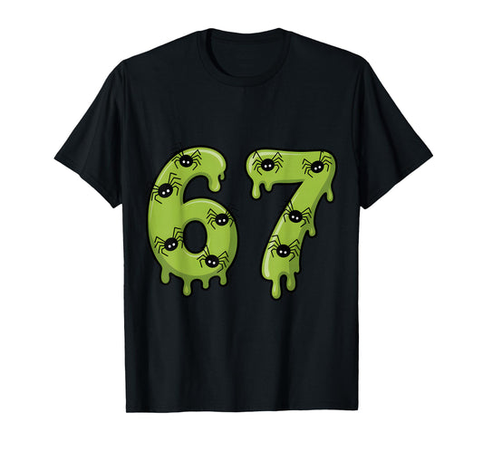 67 Meme Funny Halloween Six Seven Slime 6 7 T-Shirt
