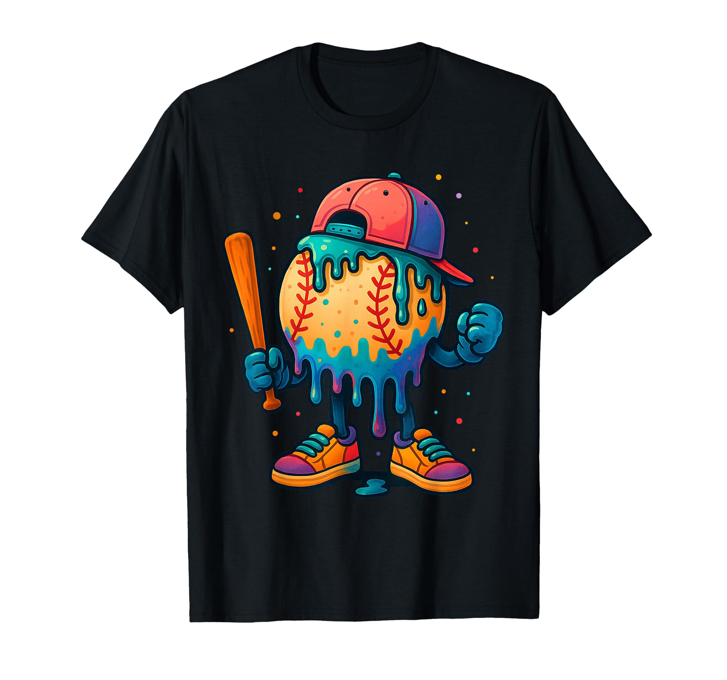 Baseball Drip Ice Cream Drip Sport Player Kids Youth Boys T-Shirt