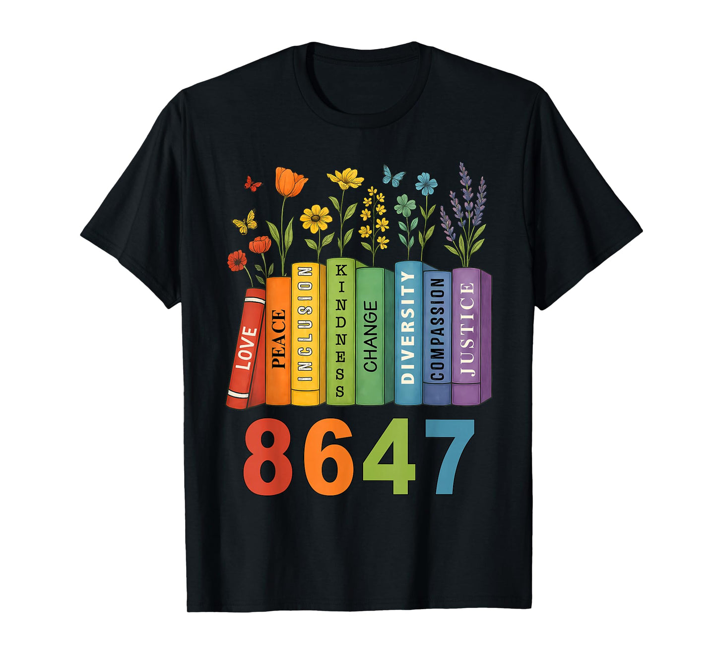 Equal Rights Book Flower RESIST 86 47 Feminist Women Rights T-Shirt
