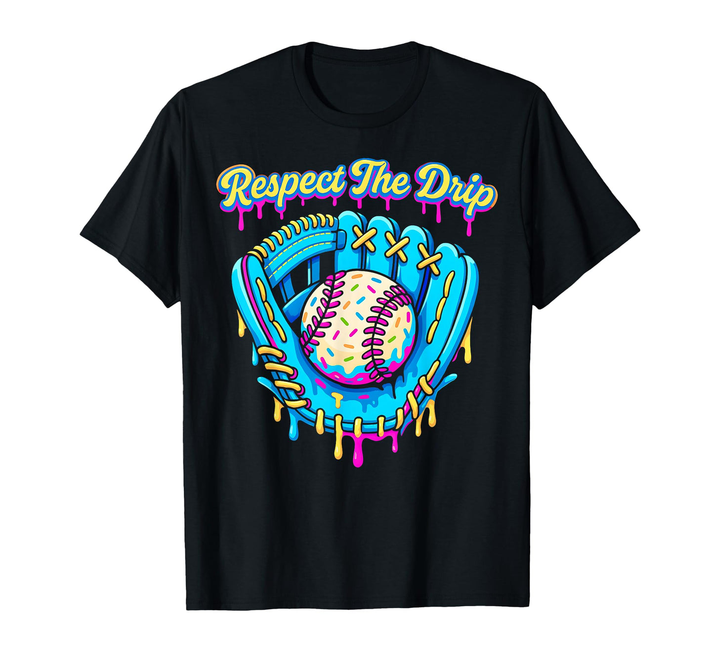 Baseball Drip Boys Ice Cream Drip Glove Sweet Swing Sports T-Shirt