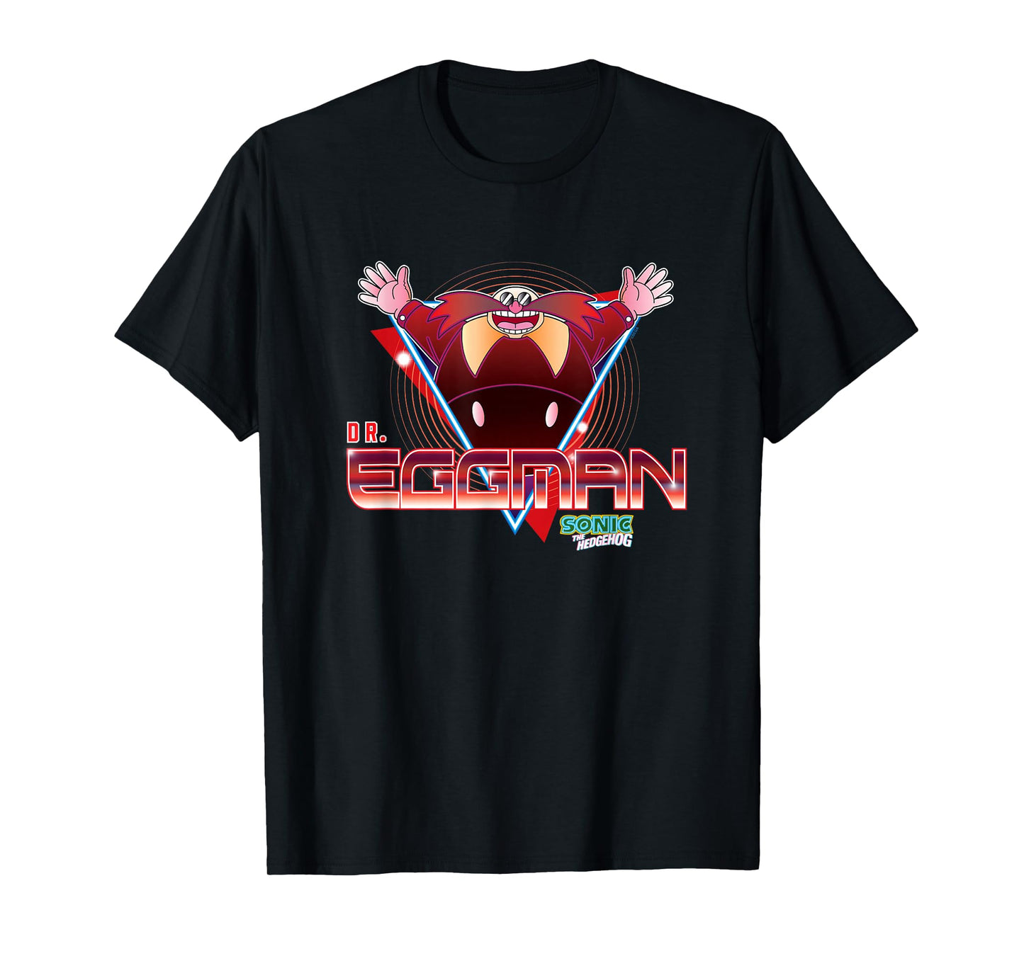 Sonic The Hedgehog Dr. Eggman Retro Neon Logo T-Shirt