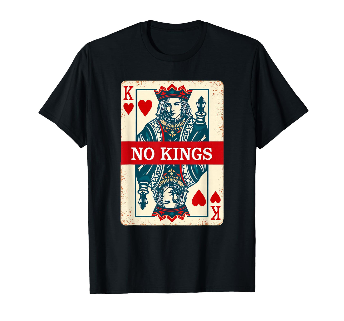 No Kings Playing Card Statement Design T-Shirt