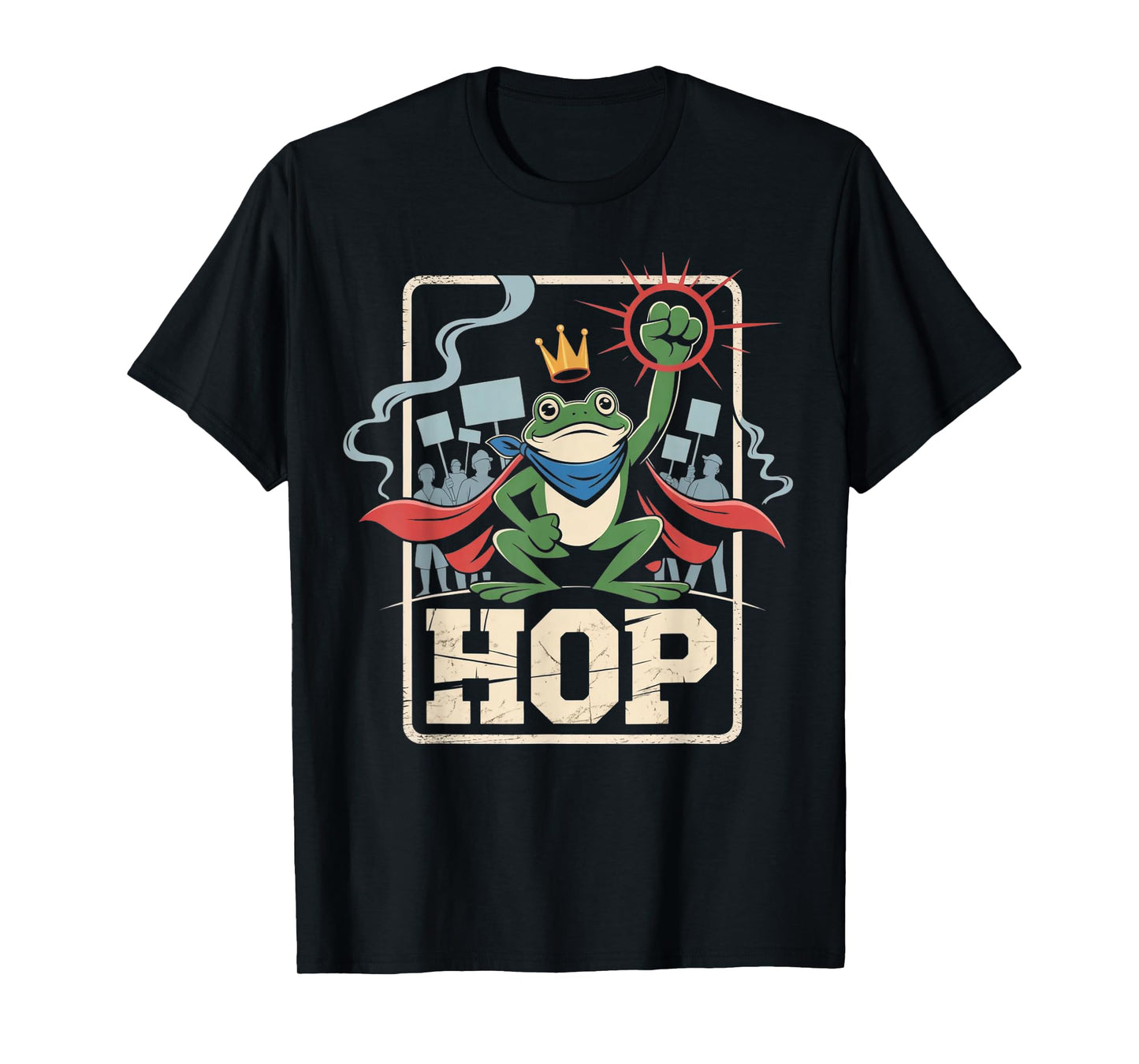 Funny Portland Frog Hop Protest Resist Frog No Kings Toad T-Shirt