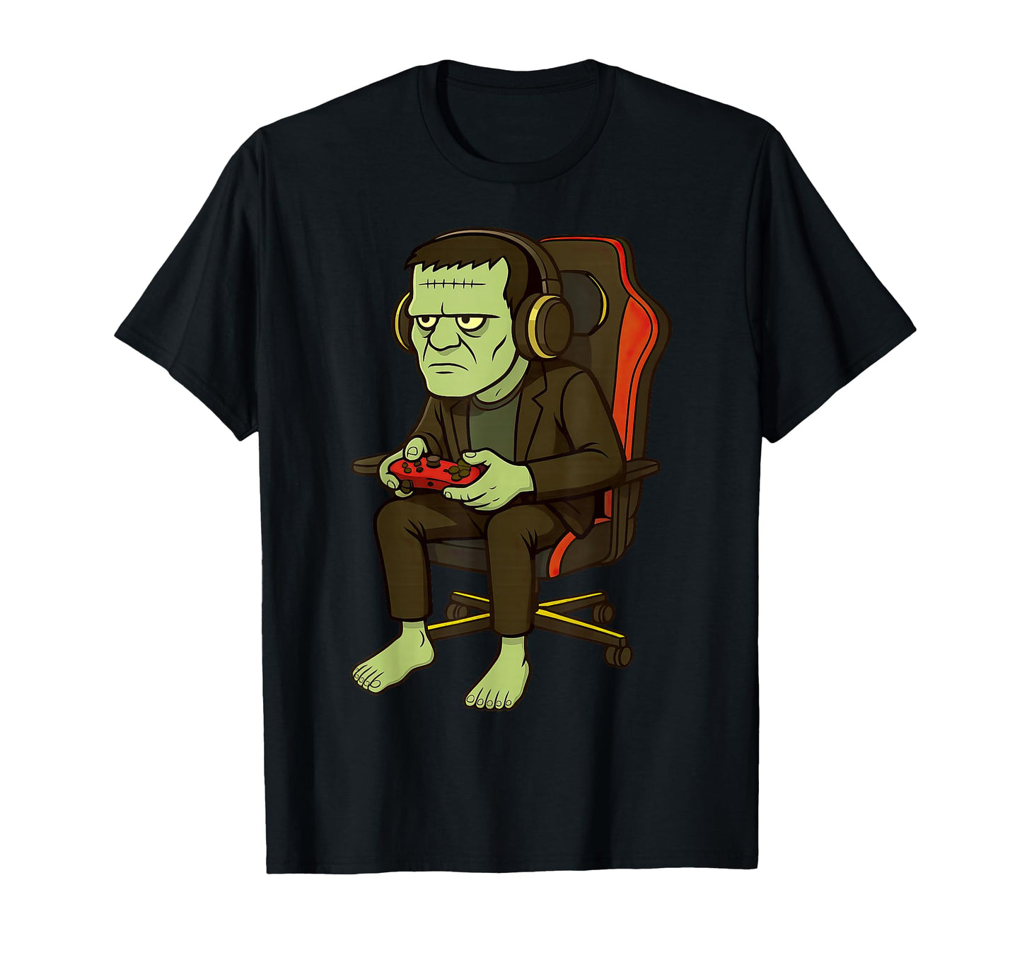 Gamer Halloween Frankenstein Scary Gaming Video Game T-Shirt