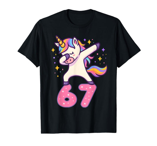 67 Unicorn for Girls Six Seven Meme Brainrot Funny Kids T-Shirt