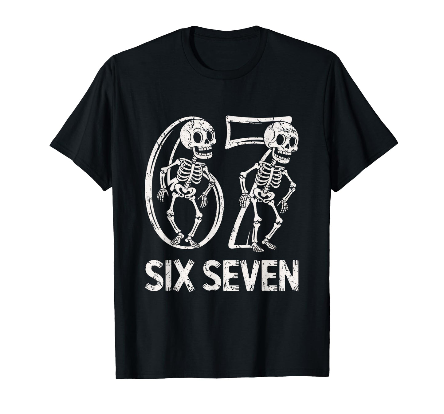 67 Skeleton Funny Six Seven Gen Alpha Halloween 6-7 Meme T-Shirt