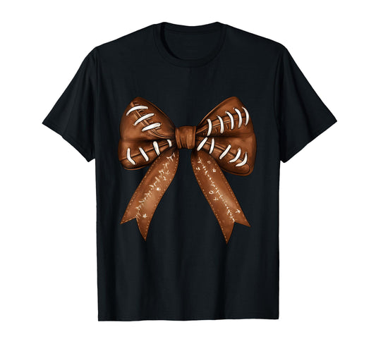 American Football Coquette Bow Cute Football Mom T-Shirt