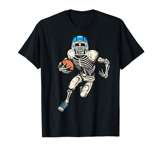 American Football Skeleton Halloween Men Boys Football Fan T-Shirt