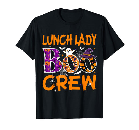 Groovy Lunch Lady Boo Crew Halloween Cafeteria Squad Costume T-Shirt