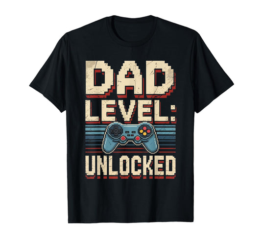 Dad Level Unlocked Gamer Father’s Day Vintage Gifts For men T-Shirt