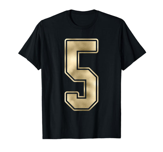#5 Number 5 Sports Fan Jersey Style T-Shirt T-Shirt