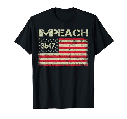 8647 Anti Trump 86 47 Impeach Trump Impeach 47 Resist Flag T-Shirt