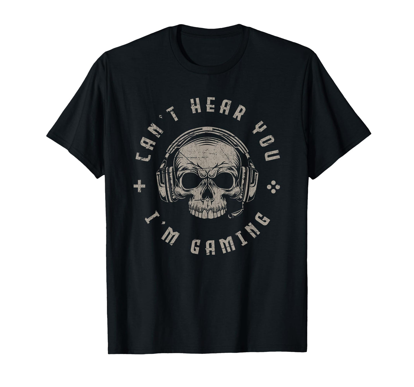 Ich kann dich nicht hören ich zocke Skull Nerd Gaming T-Shirt