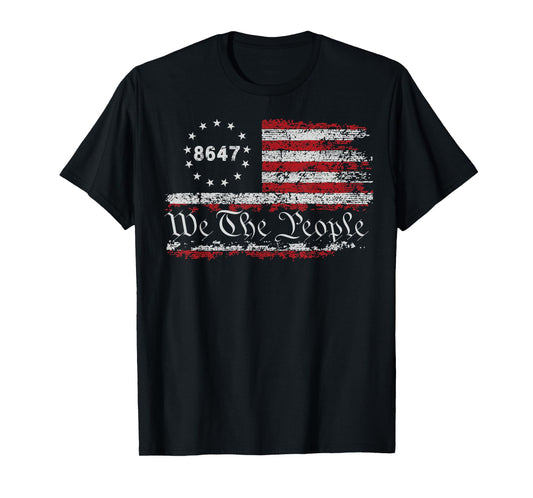 8647 Impeach 47 No Kings in America 86 47 Retro US Flag T-Shirt