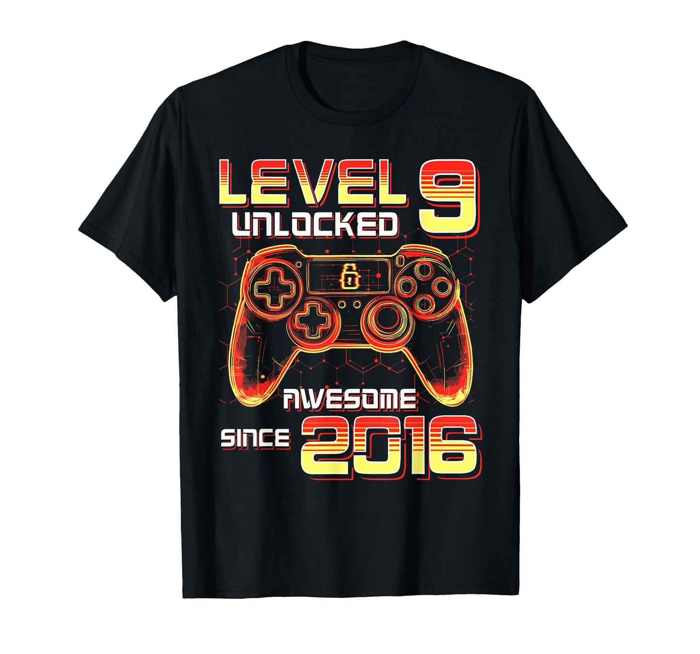 Level 9 Unlocked Video Game Party 9th Birthday Gamer Boys T-Shirt
