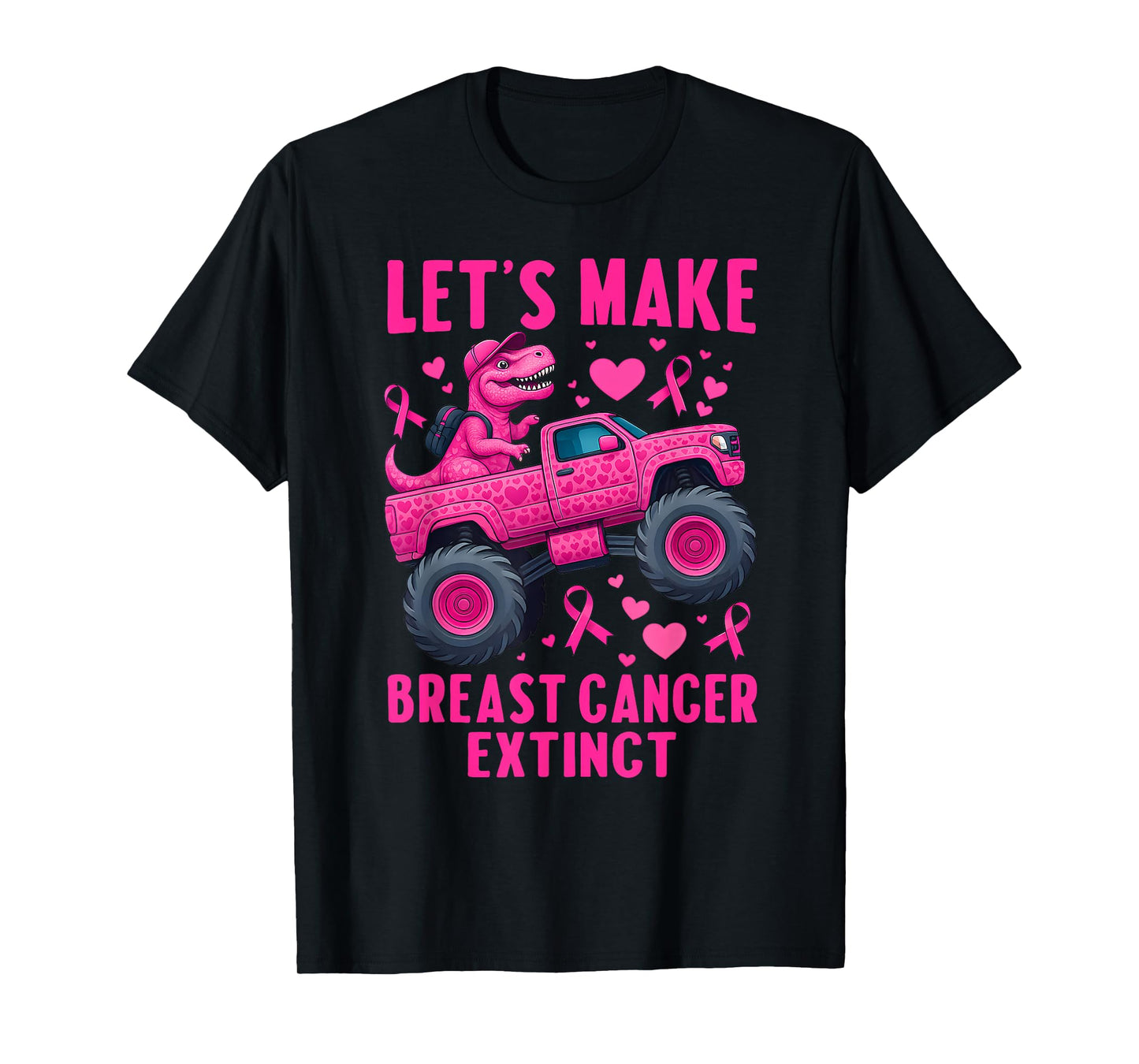 Lets Make Breast Cancer Extinct Pink Dinosaur Kids Boys Girl T-Shirt