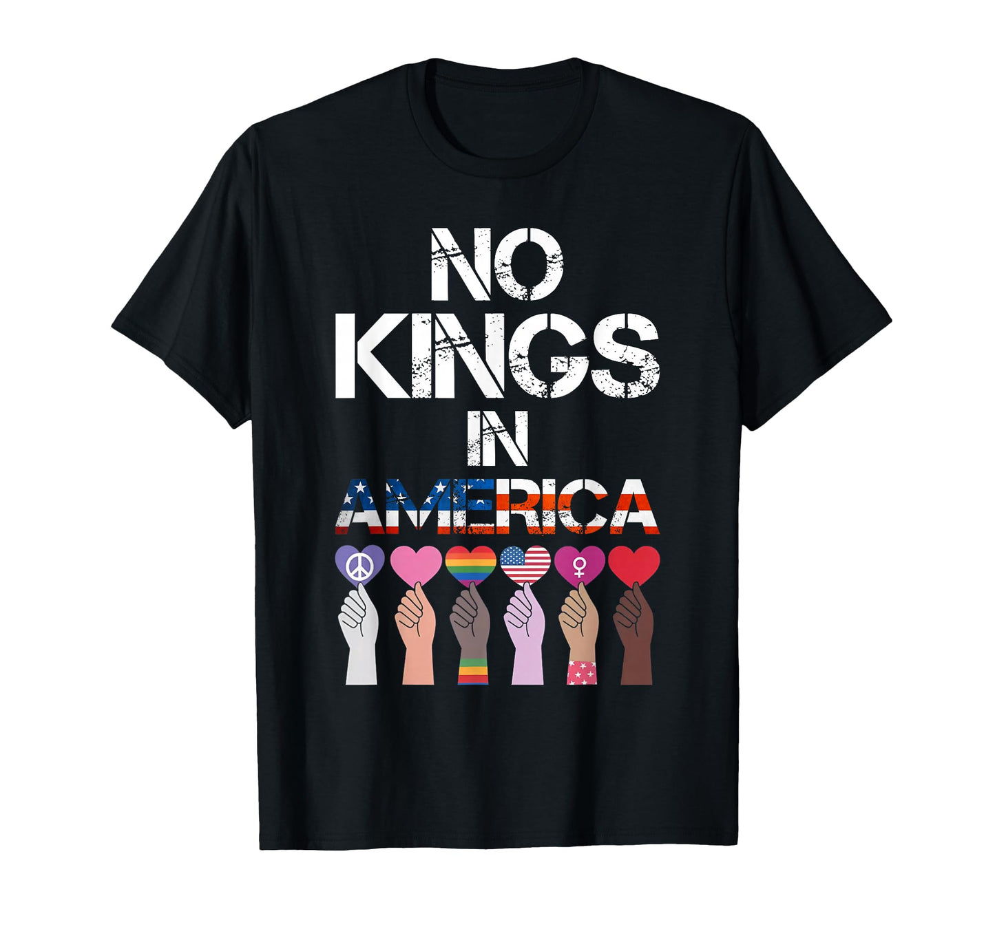 No Kings in America - No Kings Political Protest Men Women T-Shirt