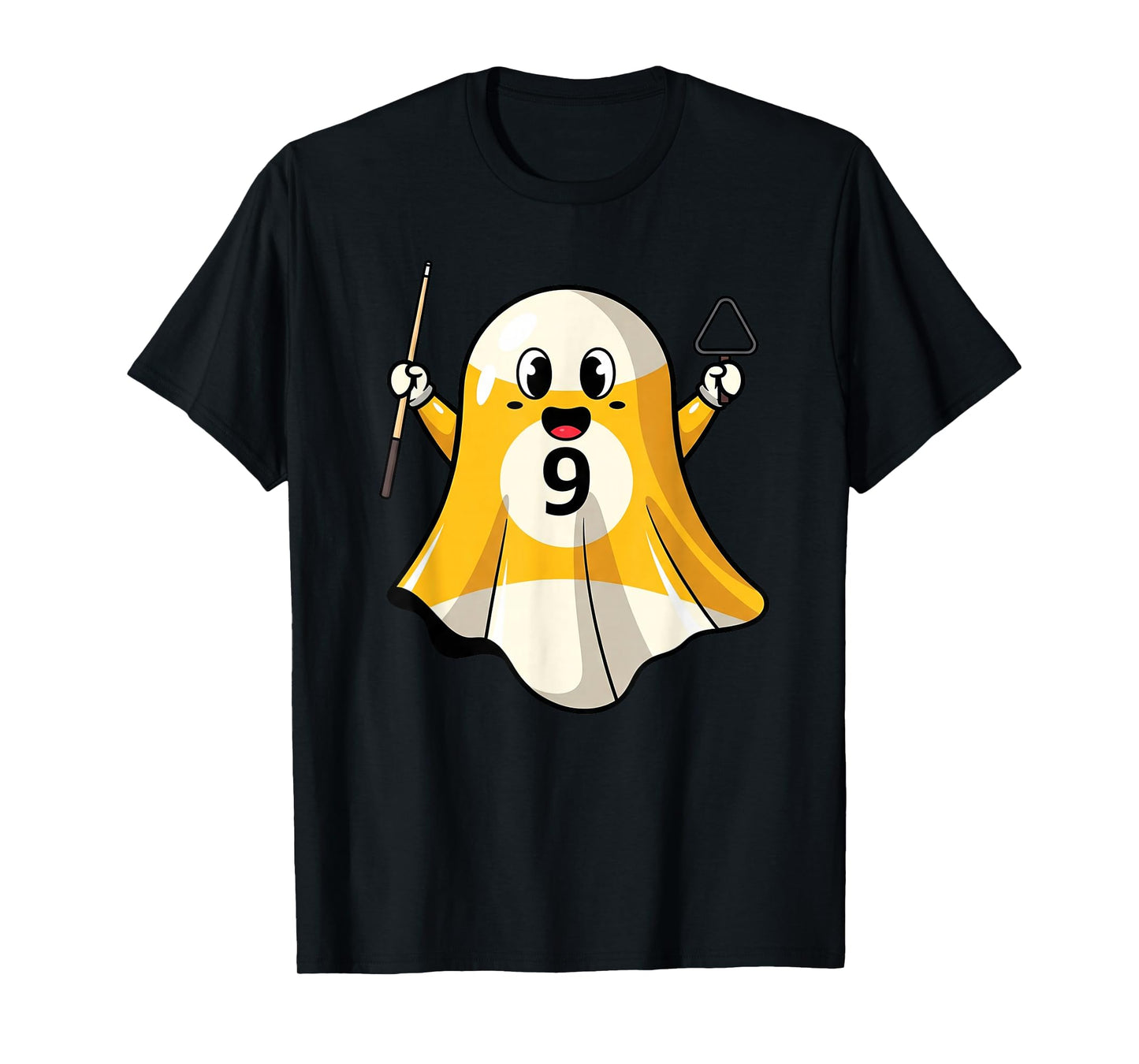 Funny Billiard Ghost Pumpkin Boo Halloween Kids Mens Womens T-Shirt