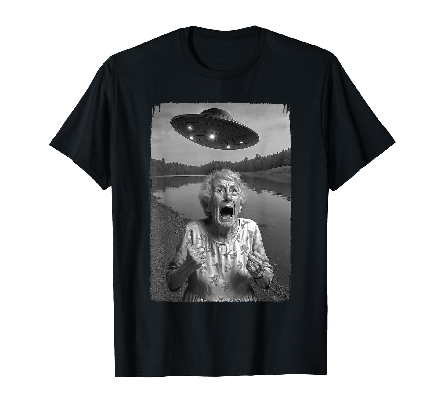 Old Woman UFO Selfie T-Shirt