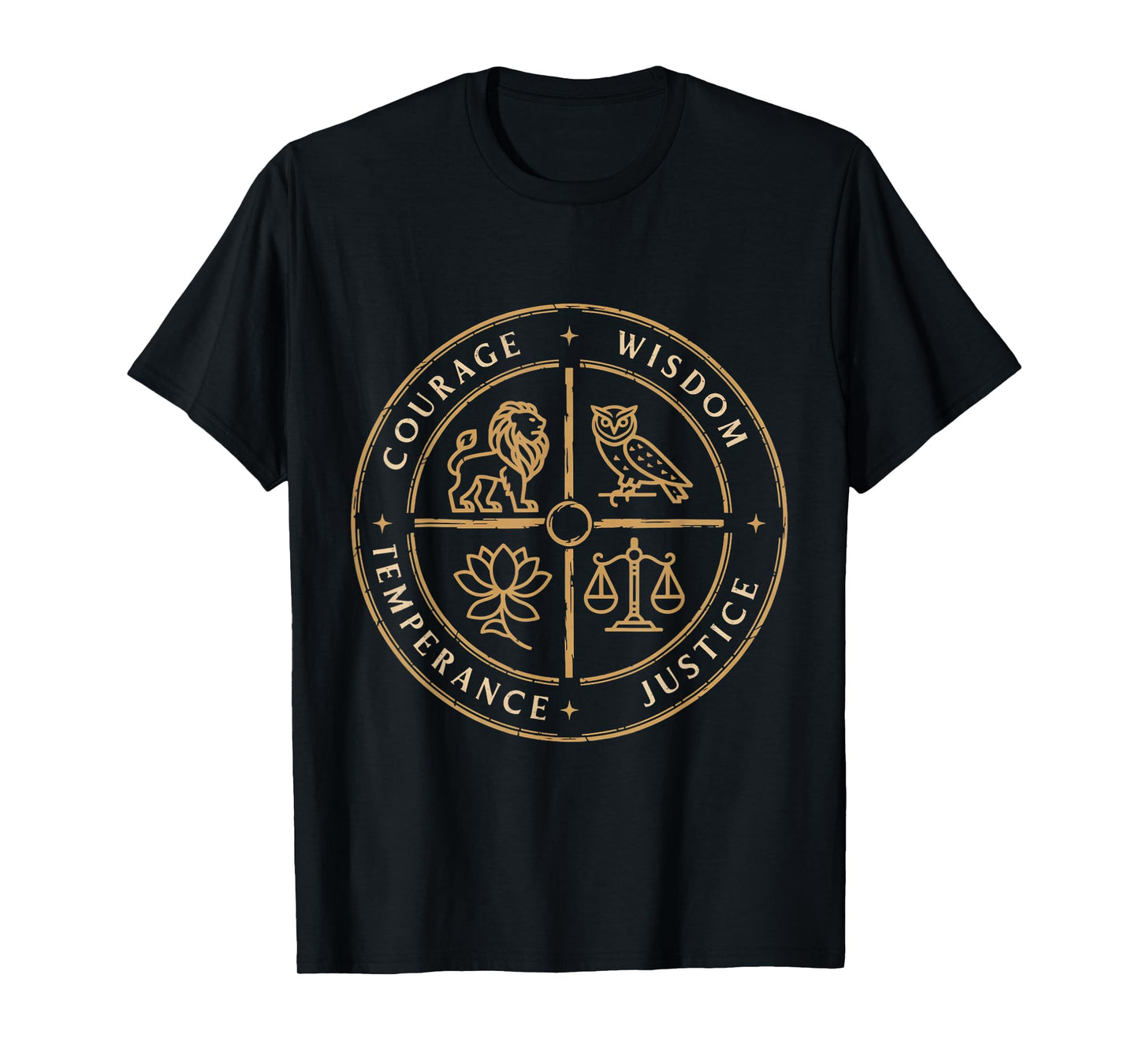 Courage Wisdom Justice Marcus Aurelius Stoicism Stoic T-Shirt