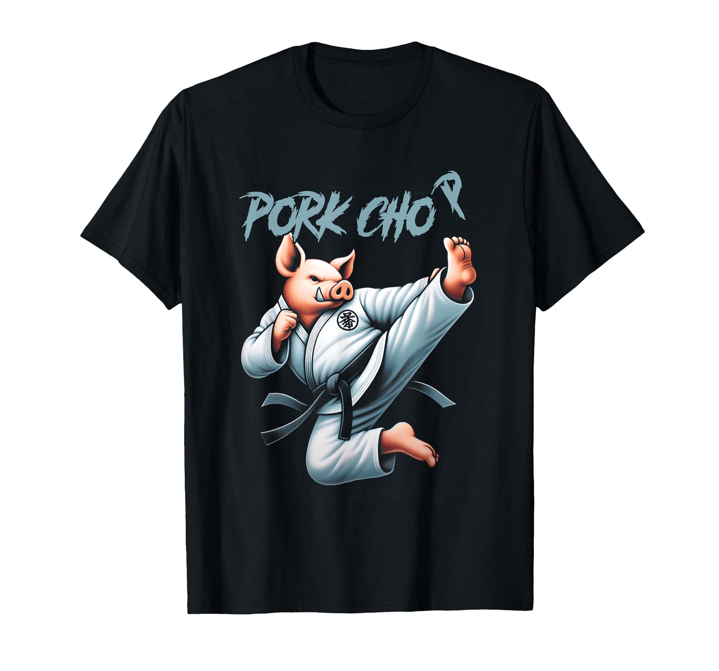 Pig Karate Pork Chop Funny Hog Martial Art Fighting Animal T-Shirt