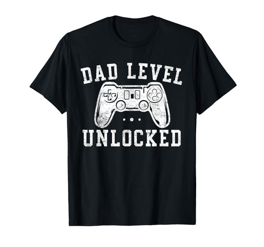 Dad Level Unlocked New Dad To Be Gifts Gamer Father's Day T-Shirt