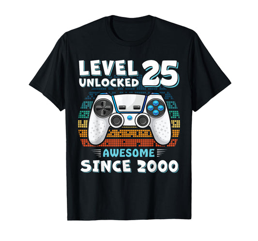 25 Year Birthday Decorations Men Gag 25yr 2000 25th Birthday T-Shirt
