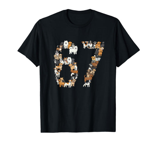 67 Shirt with Dogs Meme Boys Girls Puppies 67 Dog Six Seven T-Shirt