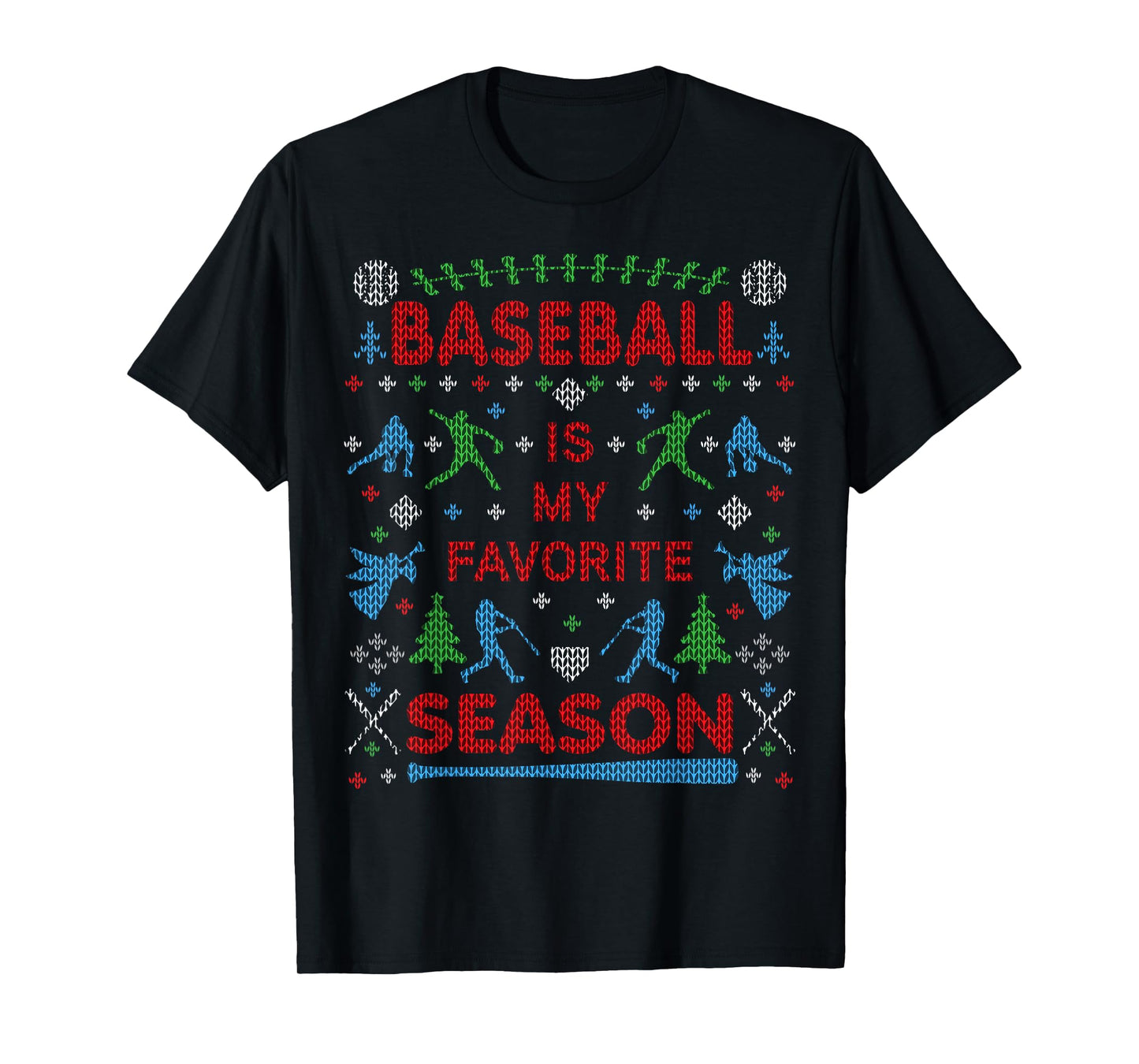 Funny Baseball Season Ugly Christmas Sweater Party Original T-Shirt