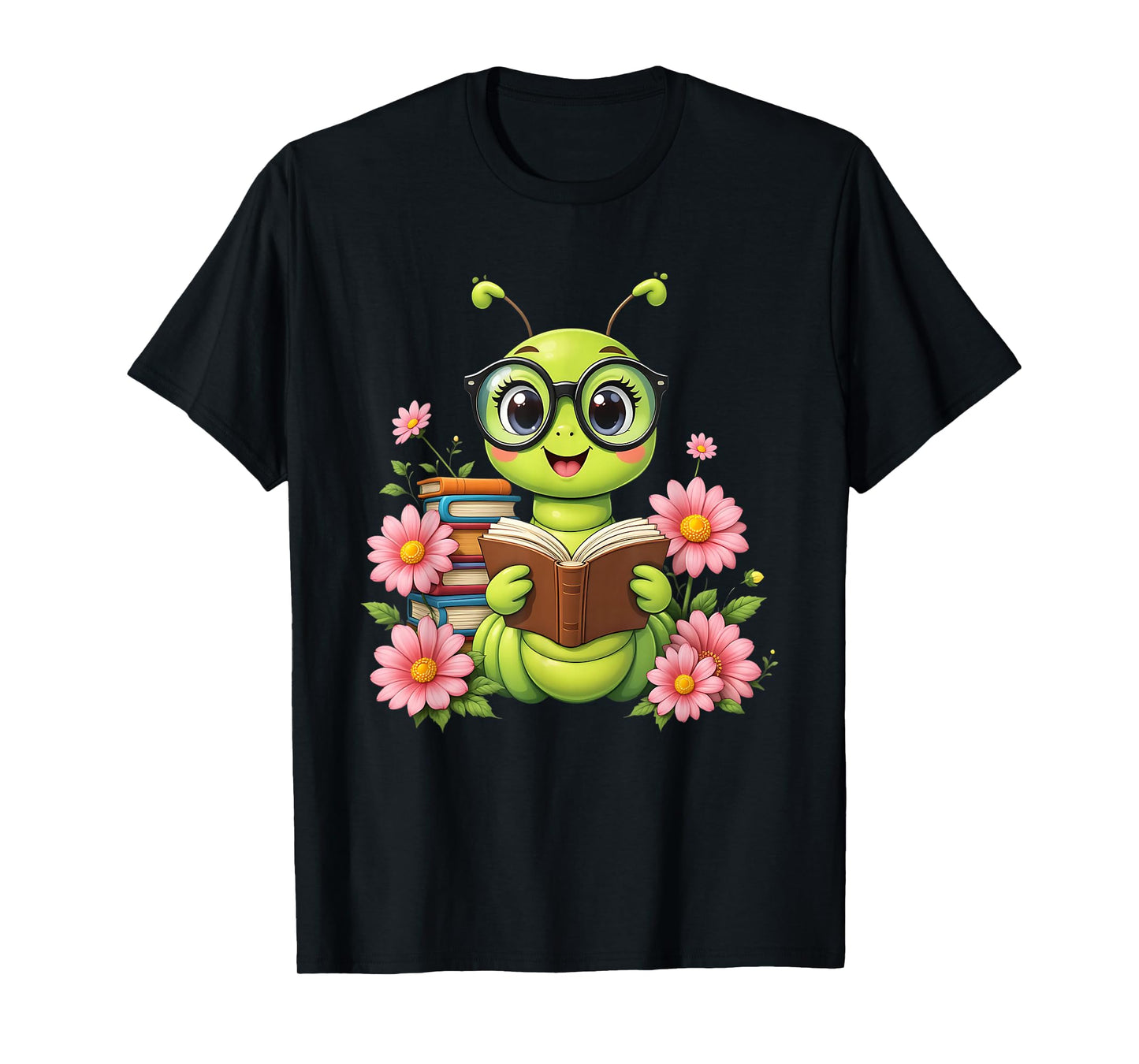 Bookworm Costume Kawaii Reading Worm for World Book Day T-Shirt