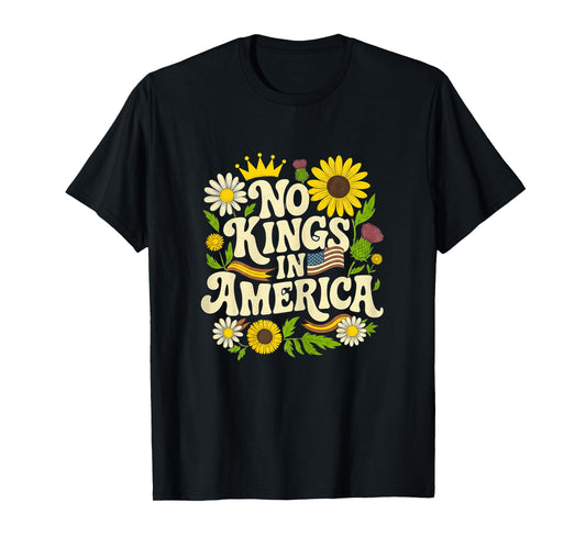 Cute Groovy No King in America tee Matching Family Mom Girls T-Shirt