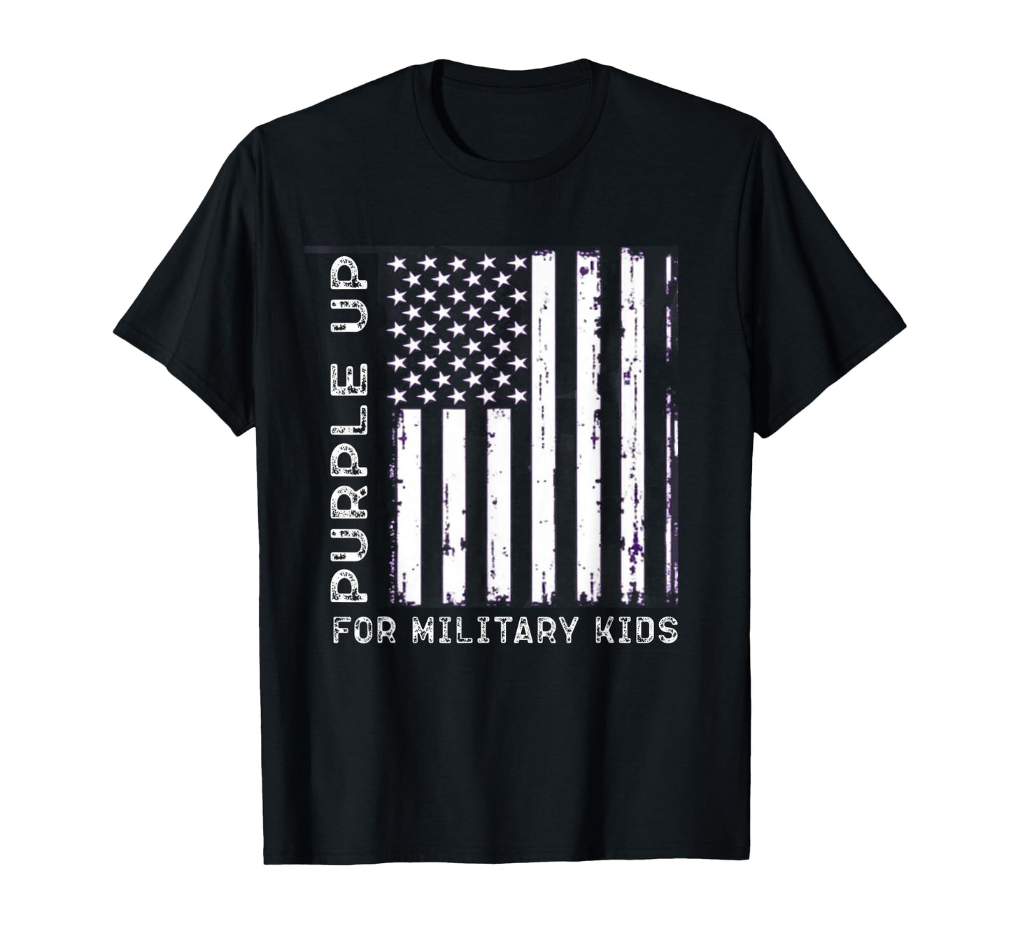 Purple Up For Military Kids US Flag Military child Month T-Shirt
