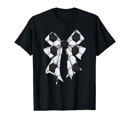 Cute Soccer Ball Coquette Bow For Women Girls Kid Soccer Mom T-Shirt