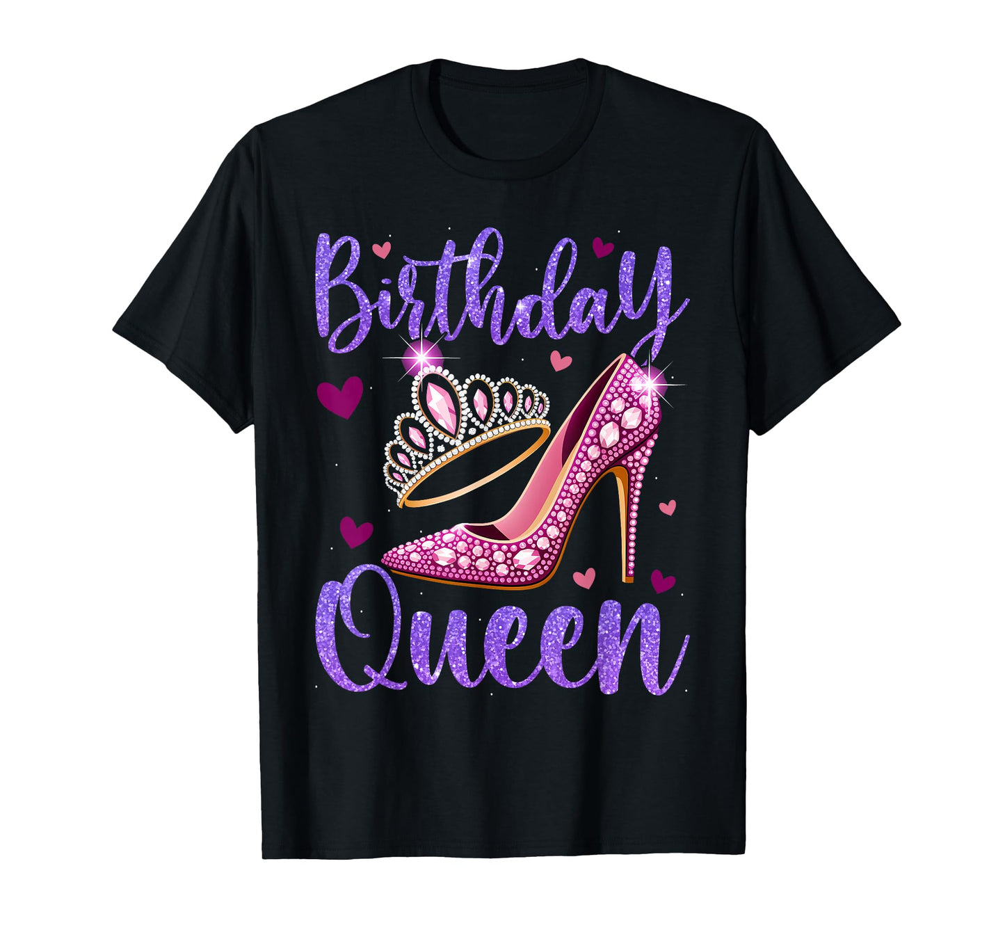 Birthday Queen with Purple Crown for Women T-Shirt