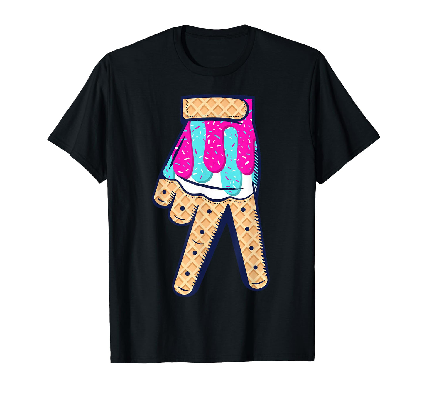 Baseball Ice Cream Drip Boys Glove Sprinkles Baseball Lover T-Shirt