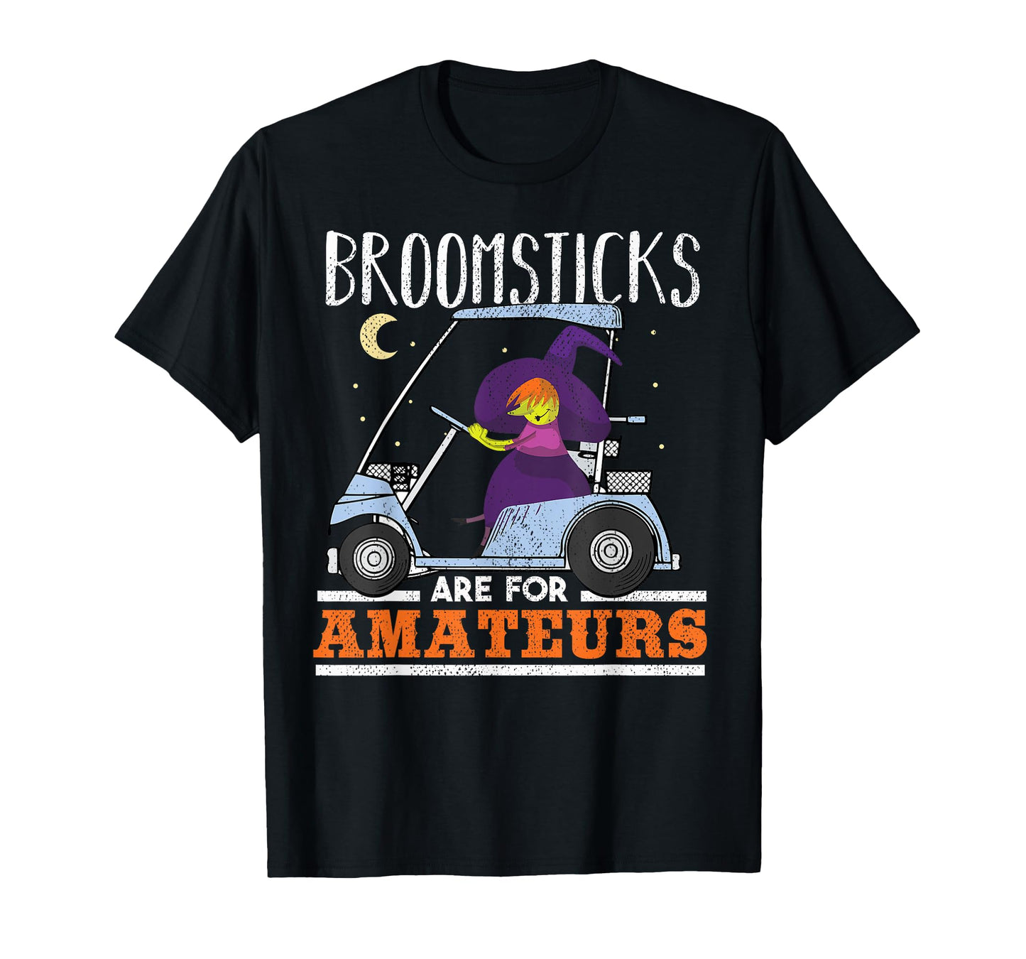 Witch Riding a Golf Cart Funny Halloween Shirt T-Shirt