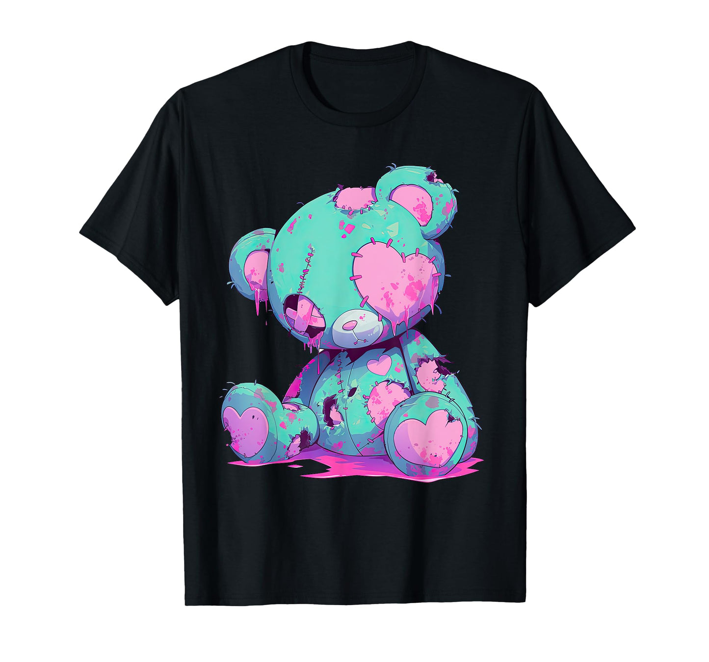 Kawaii Pastel Goth Creepy Cute Witchy Zombie Teddy Bear T-Shirt
