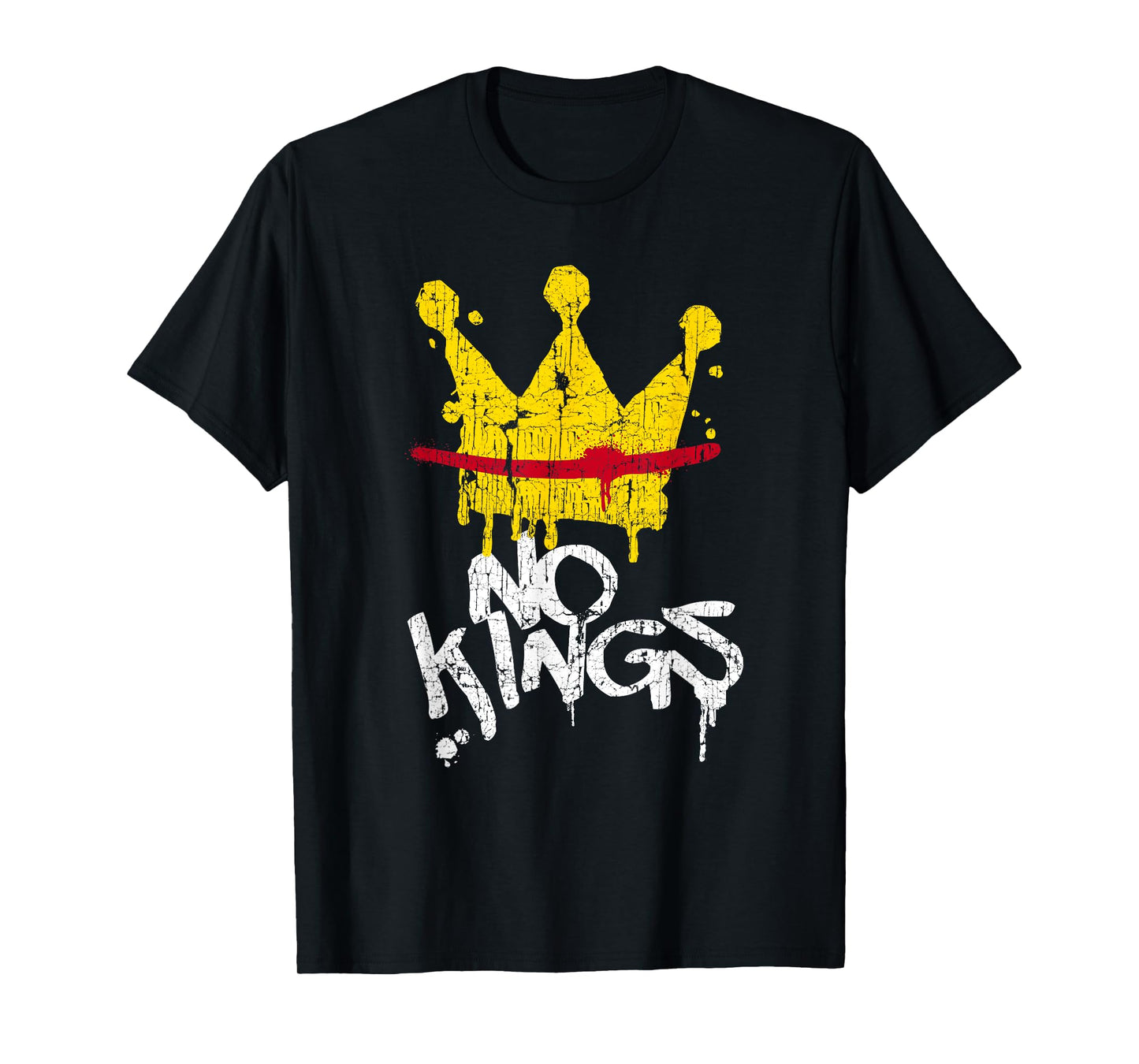 No Kings, Simple Distressed Protest T-Shirt