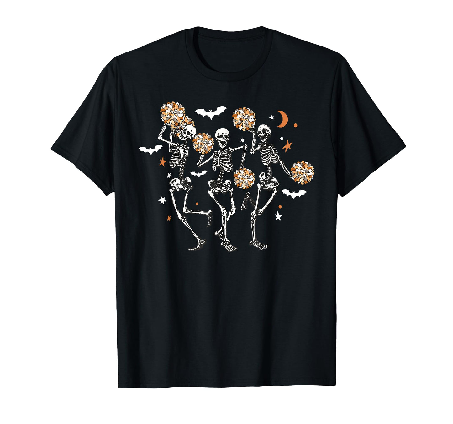Skeleton Cheerleading Dancing Halloween Cheerleader Spooky T-Shirt