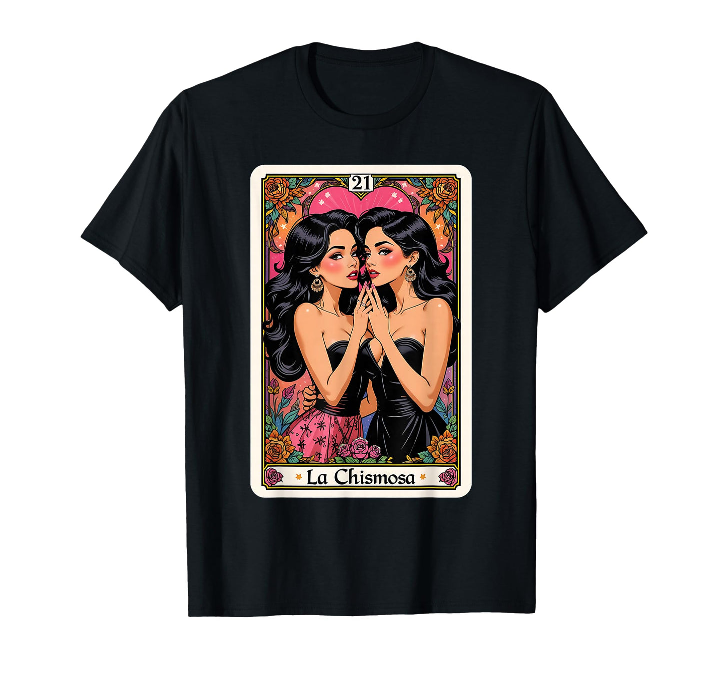 Fiesta Vintage Card Funny Mexican Lottery Woman La Chismosa T-Shirt