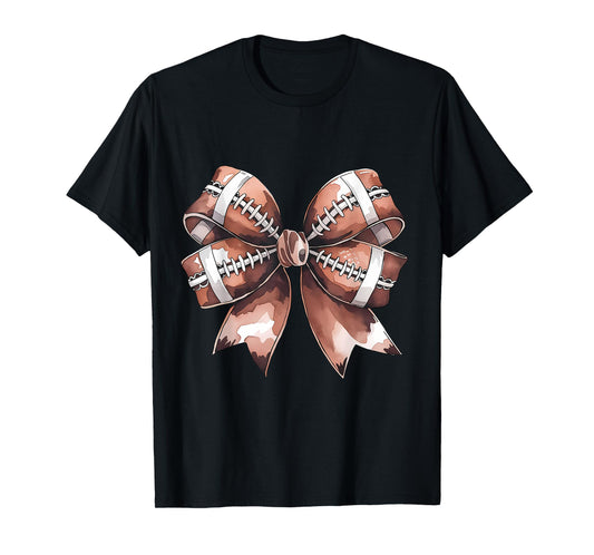American Football Coquette Bow Cute Football Game T-Shirt