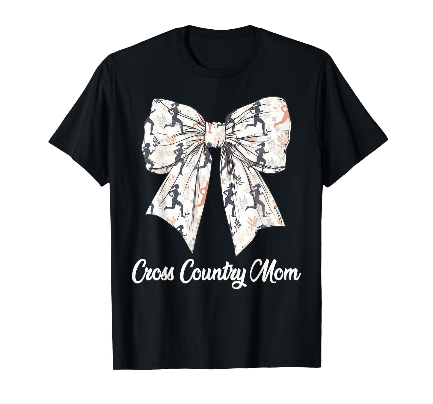 Cross Country Mom Coquette Bow Cute XC Lovers Mothers Day T-Shirt
