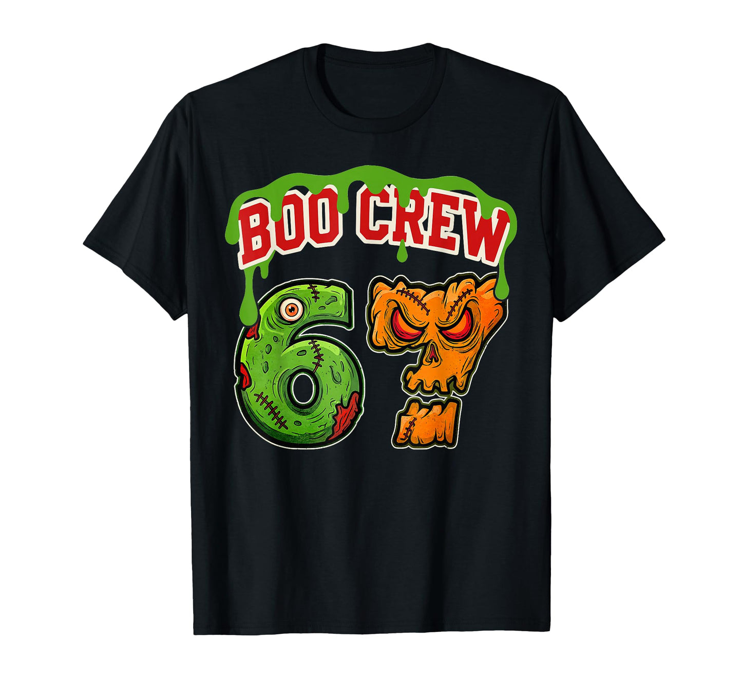 67 Halloween Boo Crew Sports Jersey Brainrot Meme Six Seven T-Shirt