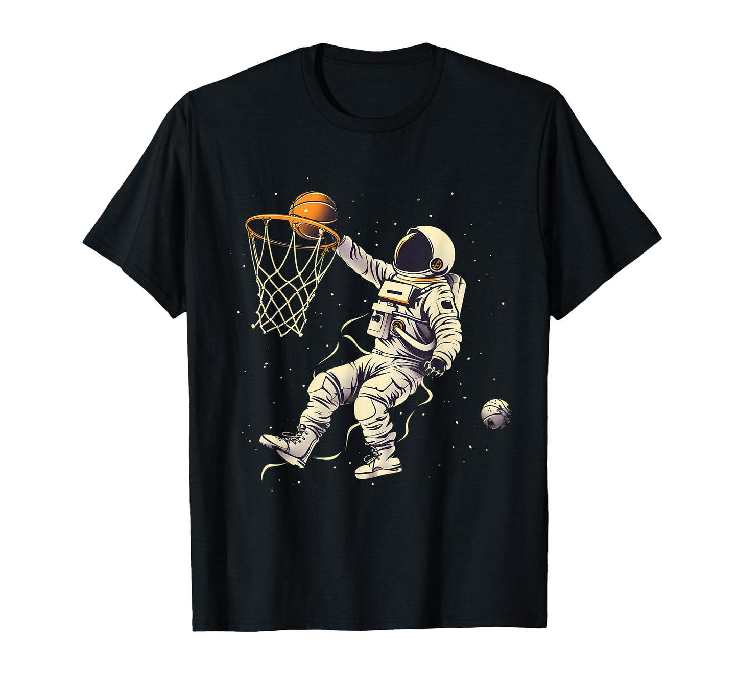 Basketball Slam Dunk Astronaut Basketball Player Drawing T-Shirt