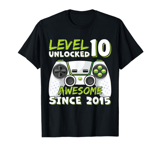 10 Year Old BDay Decorations Son Boy 10yr 2015 10th Birthday T-Shirt
