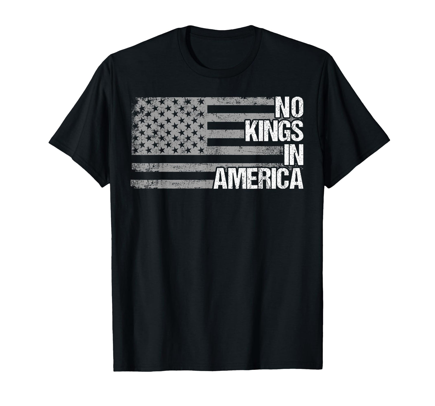 No Kings in America America Flag Vintage No Kings T-Shirt
