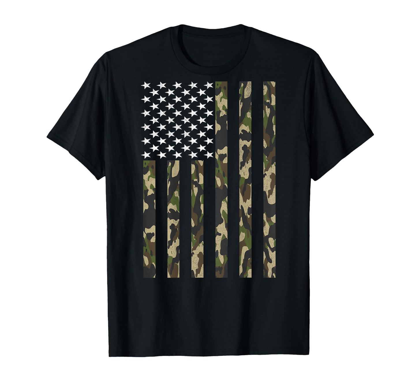 Camo American Flag USA Camouflage Boys Youth Kids (ON BACK) T-Shirt