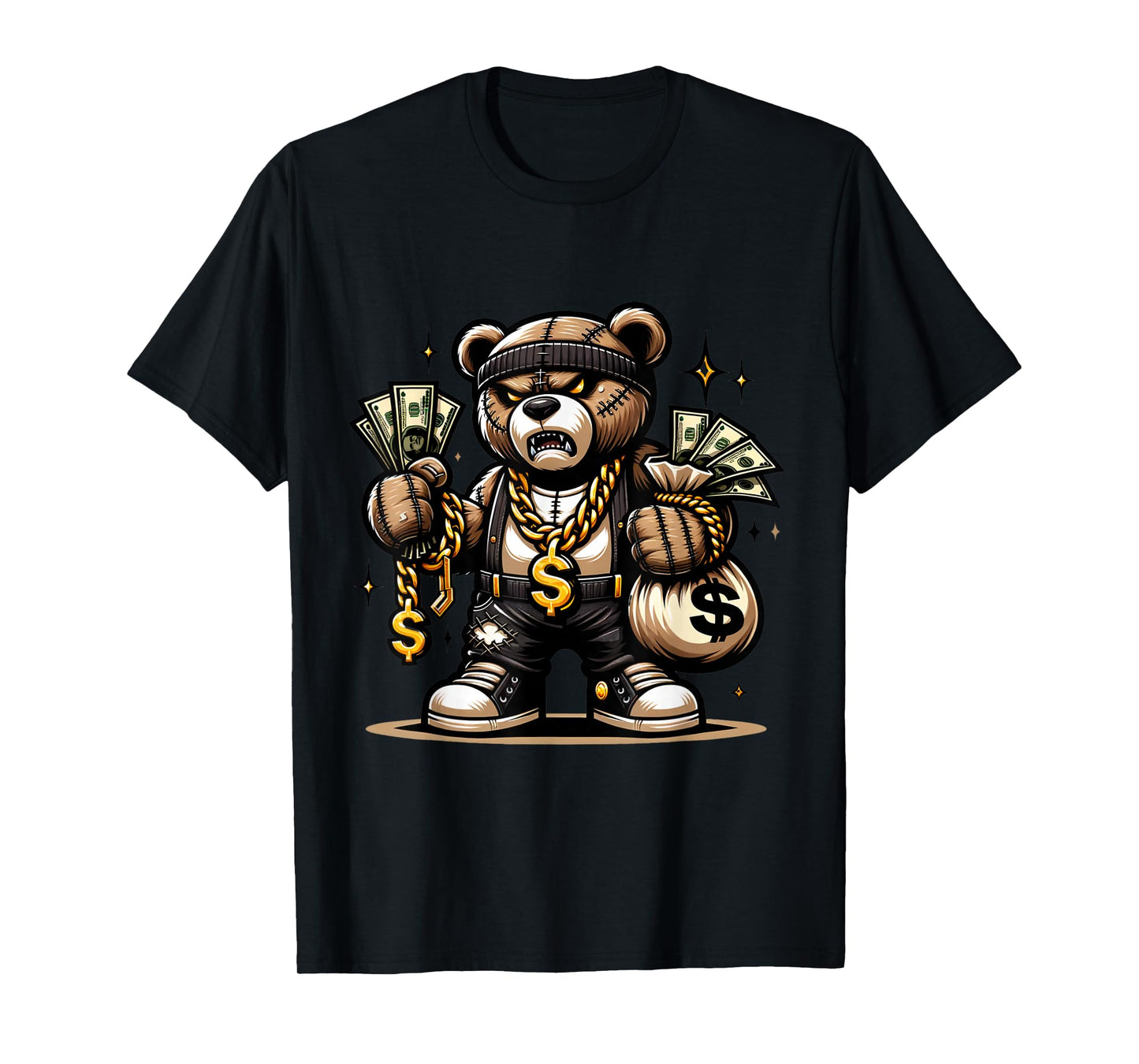 Teddy Bear Money Swag Hip Hop Rapper Graphic Drip Dopeskill T-Shirt